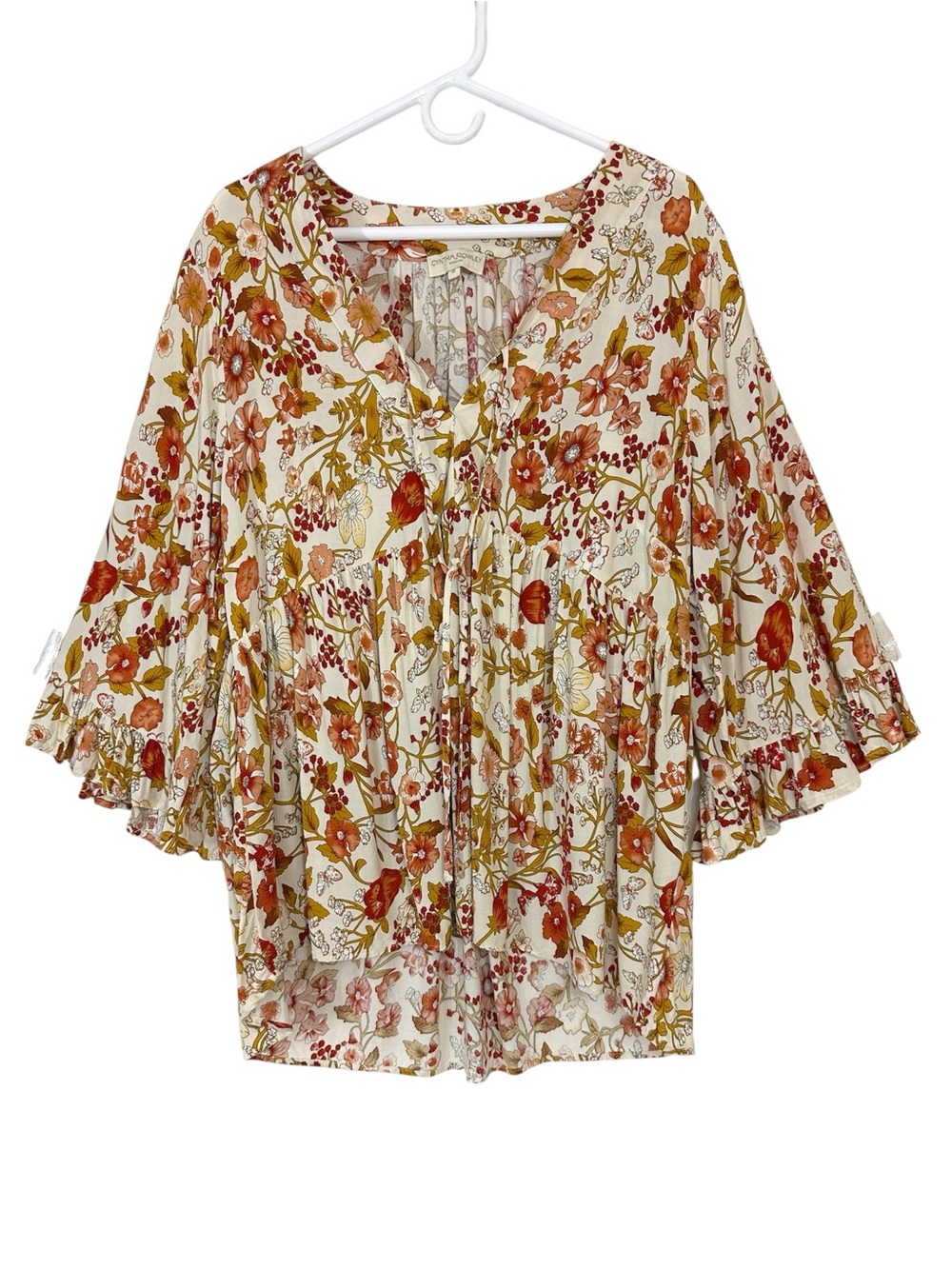 Cynthia Rowley Plus Size Floral Print Peasant Blouse